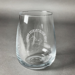 Unicorns Stemless Wine Glass - Engraved (Personalized)