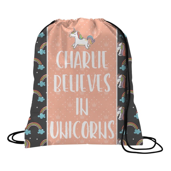 Custom Unicorns Drawstring Backpack - Medium (Personalized)
