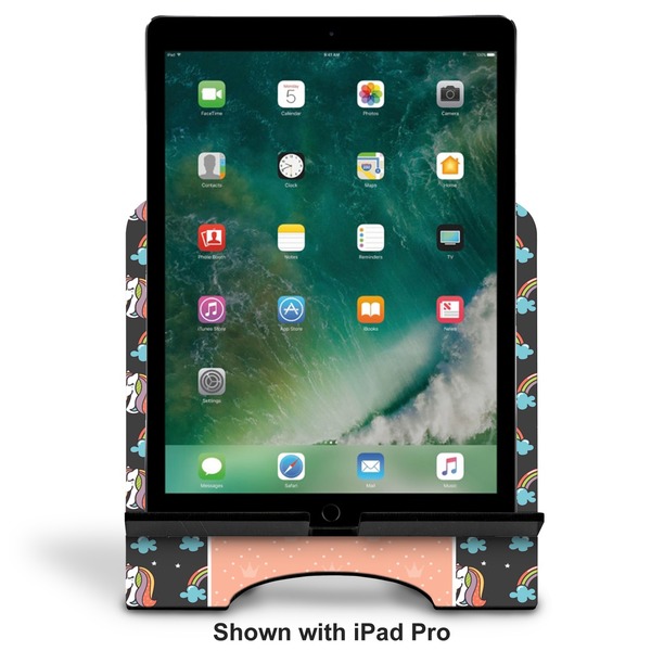 Unicorns Stylized Tablet Stand - Front with ipad