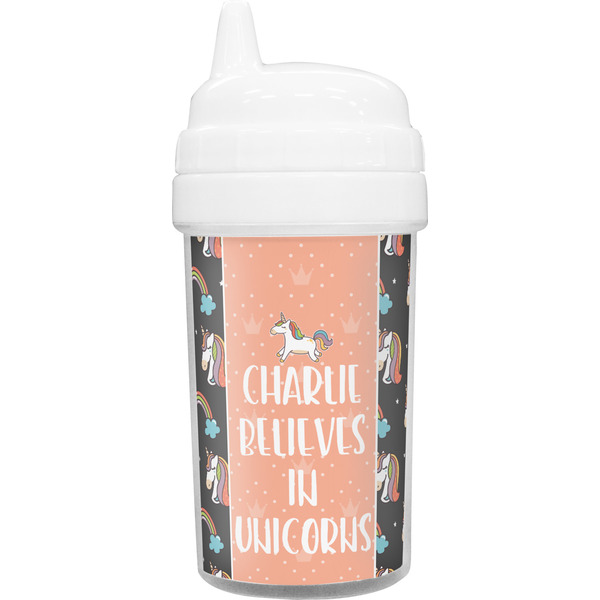 Custom Unicorns Toddler Sippy Cup (Personalized)