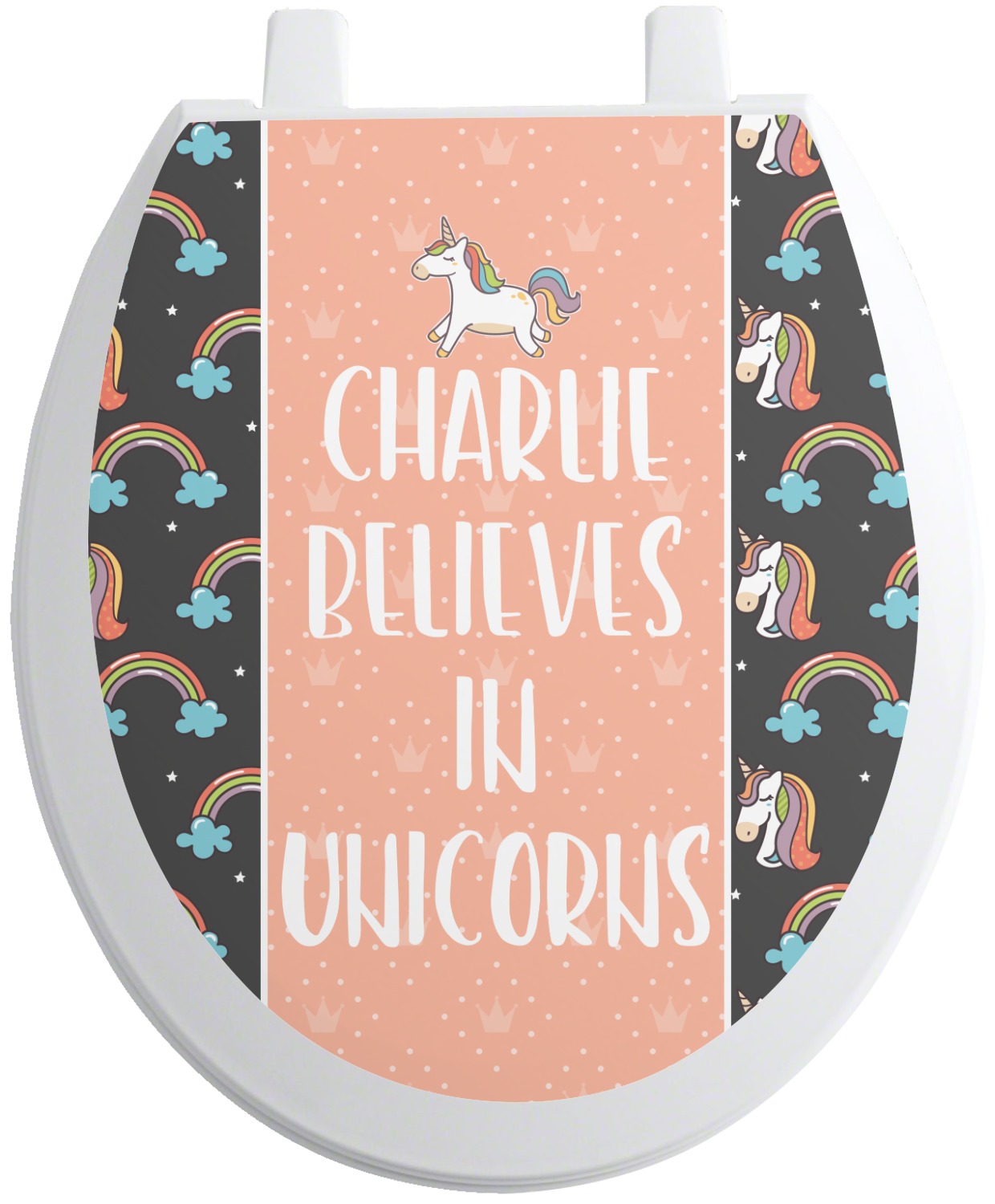 Custom Unicorns Toilet Seat Decal (Personalized) YouCustomizeIt
