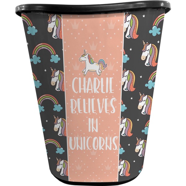 Unicorns Trash Can Black