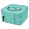 Unicorns Travel Jewelry Boxes - Leather - Teal - View from Rear