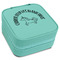 Unicorns Travel Jewelry Boxes - Leatherette - Teal - Angled View