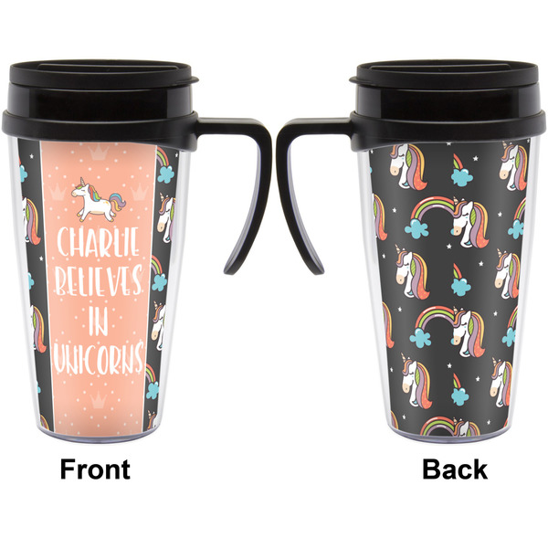 Unicorns Travel Mug with Black Handle - Approval