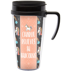 Unicorns Acrylic Travel Mug with Handle (Personalized)