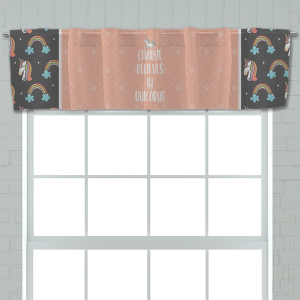 Unicorns Valance - Closeup on window
