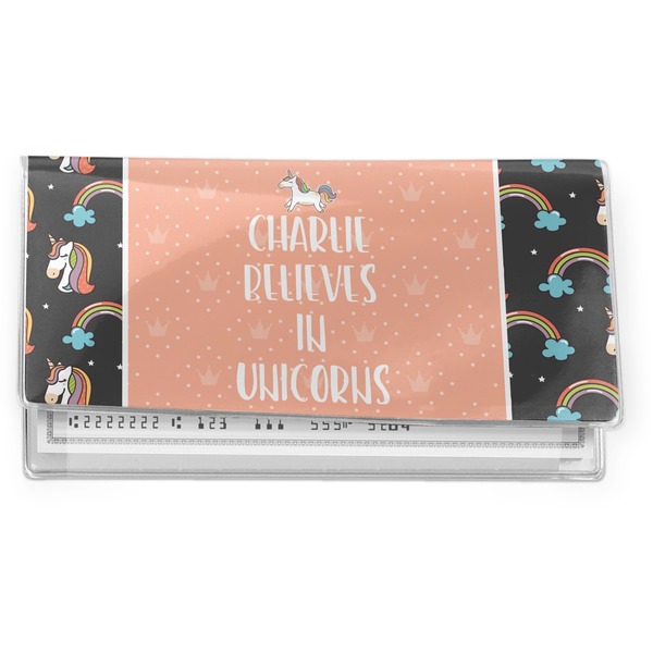 Custom Unicorns Vinyl Checkbook Cover (Personalized)