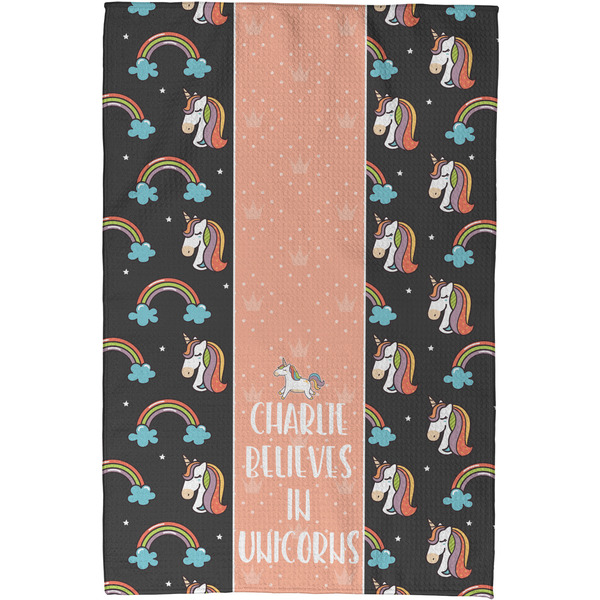 Unicorns Waffle Weave Towel - Full Color Print - Approval Image