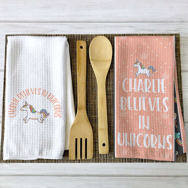 Unicorns Waffle Weave Towels - 2 Print Styles
