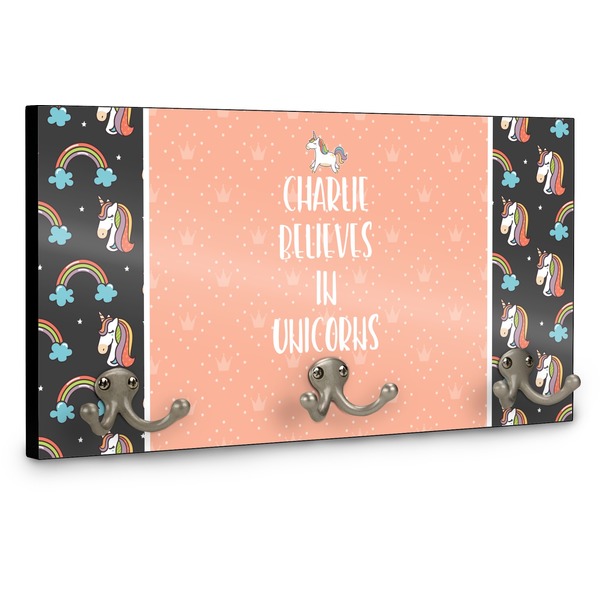 Unicorns Wall Mounted Coat Hanger - Side View