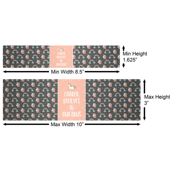 Unicorns Water Bottle Labels w/ Dimensions