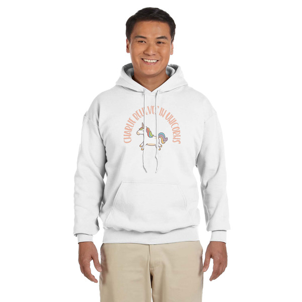 Custom Unicorns Hoodie - White - Medium (Personalized)