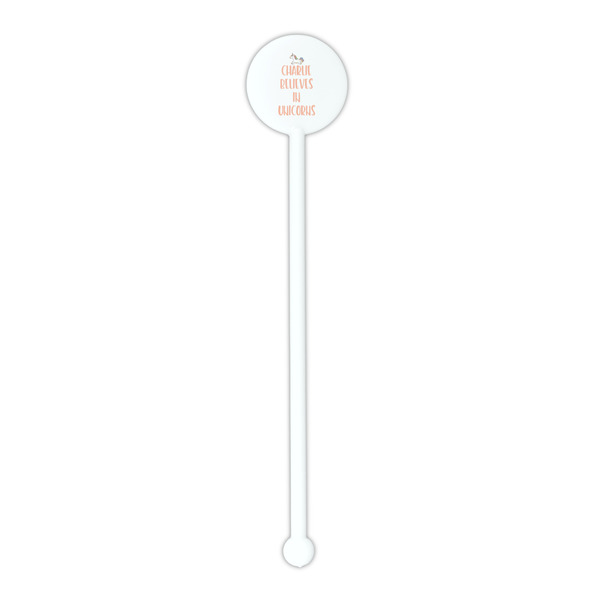 Unicorns White Plastic 5.5" Stir Stick - Round - Single Stick