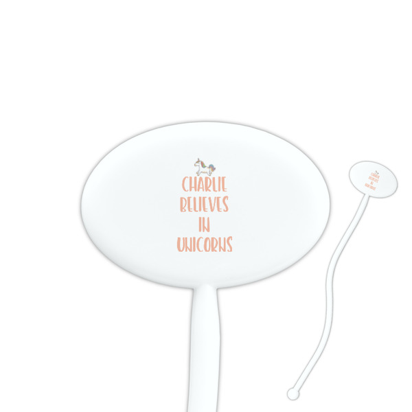 Custom Unicorns Oval Plastic Stir Sticks (Personalized)