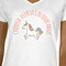Unicorns White V-Neck T-Shirt on Model - CloseUp