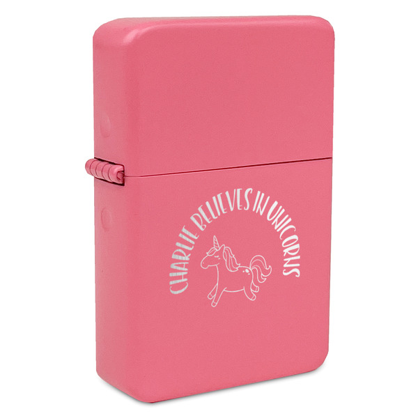 Unicorns Windproof Lighters - Pink - Front/Main
