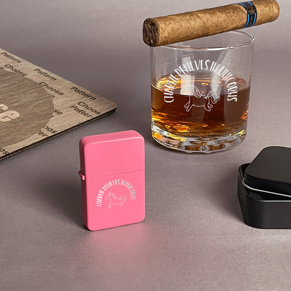 Unicorns Windproof Lighters - Pink - In Context