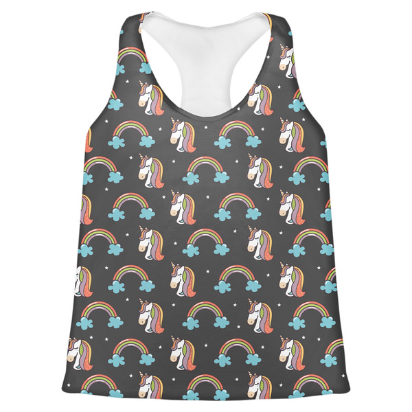 Custom Unicorns Womens Racerback Tank Top - X Large