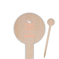Unicorns 6" Round Wooden Food Picks - Double Sided (Personalized)