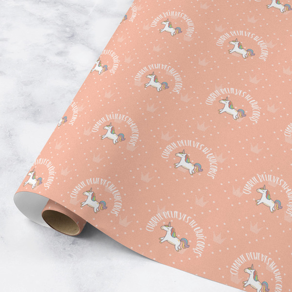 Custom Unicorns Wrapping Paper Roll - Medium - Matte (Personalized)