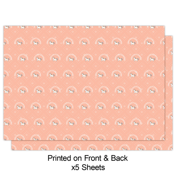 Unicorns Wrapping Paper Sheet - Double Sided - Front