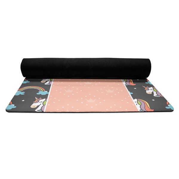 Unicorns Yoga Mat Rolled up Black Rubber Backing
