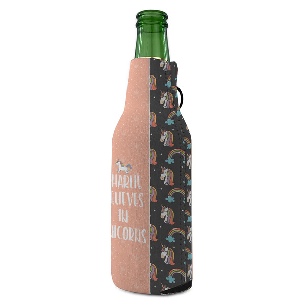 Unicorns Zipper Bottle Cooler - ANGLE (bottle)