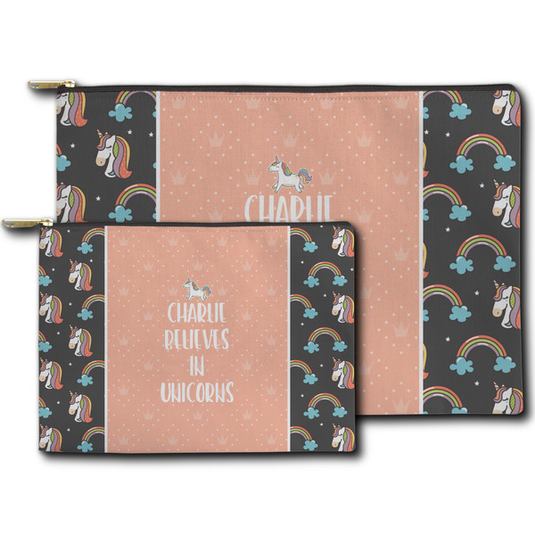 Unicorns Zippered Pouches - Size Comparison