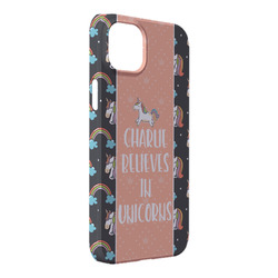 Unicorns iPhone Case - Plastic - iPhone 14 Plus (Personalized)