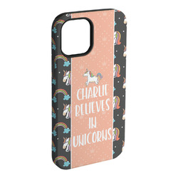 Unicorns iPhone Case - Rubber Lined - iPhone 15 Plus (Personalized)