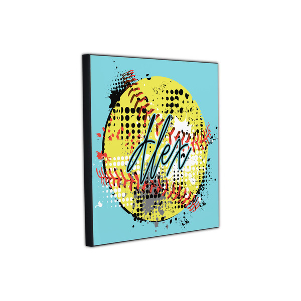 Softball 12x12 Wood Print - Angle View