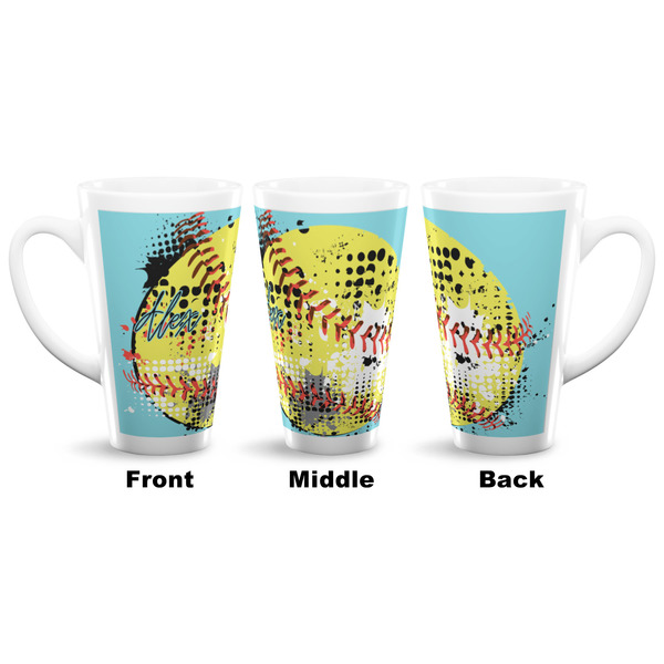 Softball 16 Oz Latte Mug - Approval
