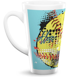 Softball 16 Oz Latte Mug (Personalized)