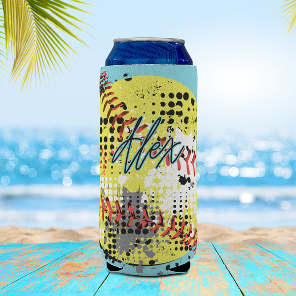 Softball 16oz Can Sleeve - LIFESTYLE