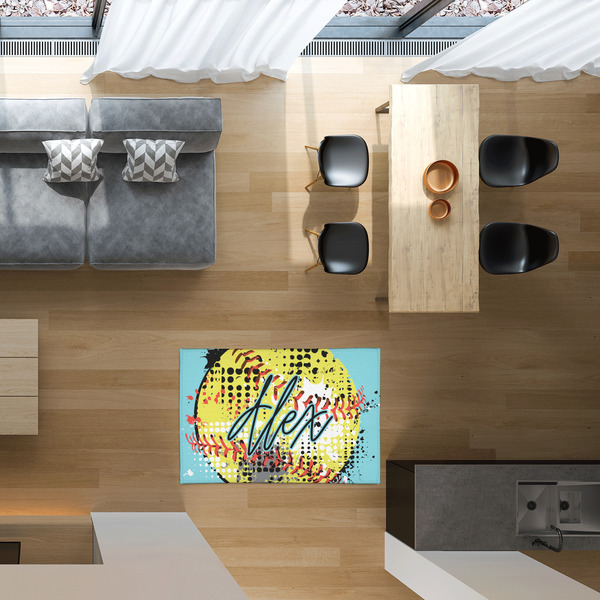 Softball 2'x3' Indoor Area Rugs - IN CONTEXT