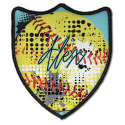 Softball Iron On Shield Patch B w/ Name or Text