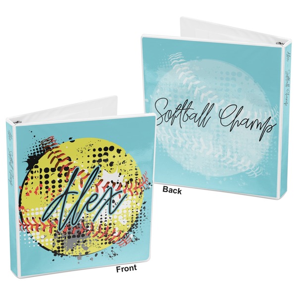 Softball 3-Ring Binder Front and Back