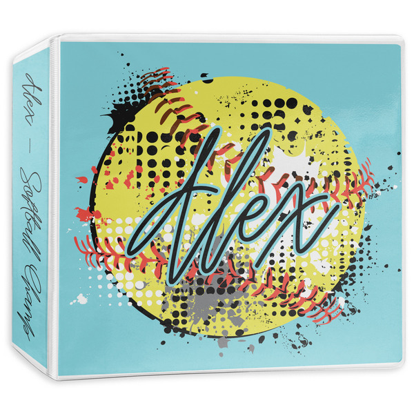 Custom Softball 3-Ring Binder - 3 inch (Personalized)