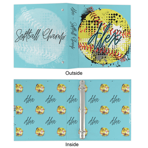 Softball 3 Ring Binders - Full Wrap - 1" - APPROVAL