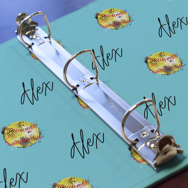 Softball 3 Ring Binders - Full Wrap - 1" - DETAIL