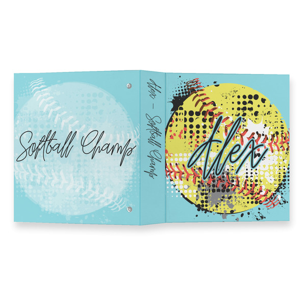 Softball 3 Ring Binders - Full Wrap - 1" - OPEN OUTSIDE