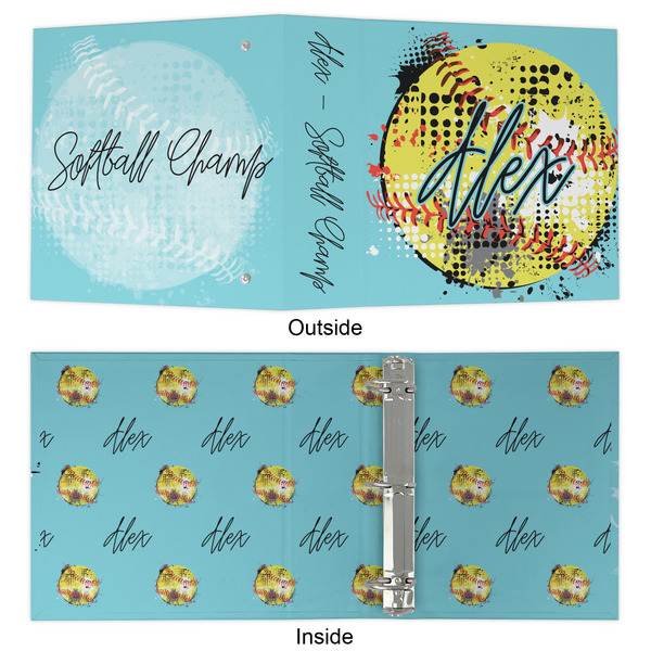 Softball 3 Ring Binders - Full Wrap - 2" - APPROVAL