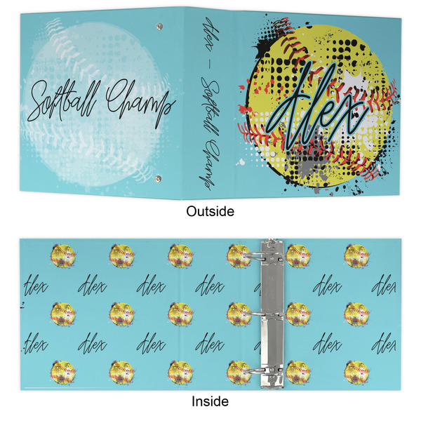 Softball 3 Ring Binders - Full Wrap - 3" - APPROVAL
