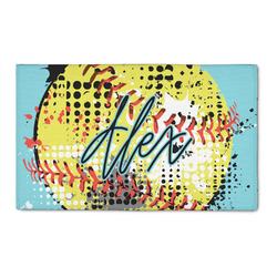 Softball 3' x 5' Indoor Area Rug (Personalized)