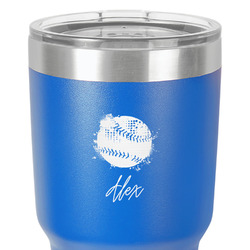 Softball 30 oz Stainless Steel Tumbler - Royal Blue - Double-Sided (Personalized)