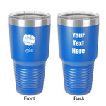 Softball 30 oz Stainless Steel Tumbler - Royal Blue - Double-Sided (Personalized)