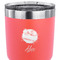 Softball 30 oz Stainless Steel Ringneck Tumbler - Coral - CLOSE UP