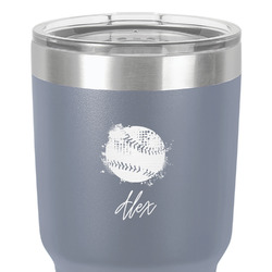 Softball 30 oz Stainless Steel Tumbler - Grey - Double-Sided (Personalized)