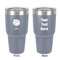 Softball 30 oz Stainless Steel Ringneck Tumbler - Grey - Double Sided - Front & Back